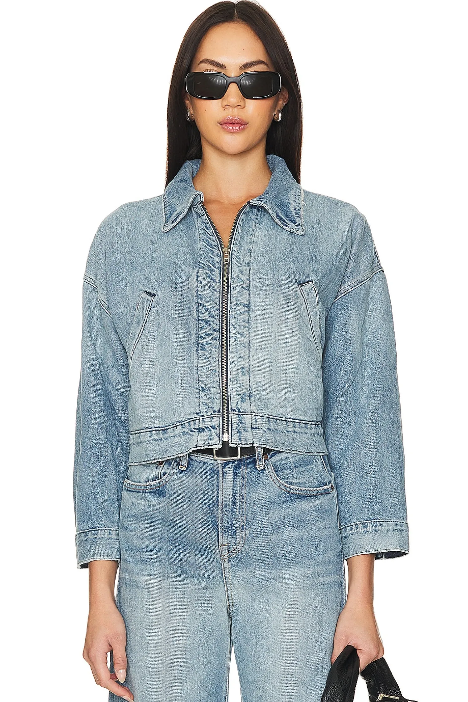 Women NSF Jackets & Coats>Conway Zip Denim Jacket