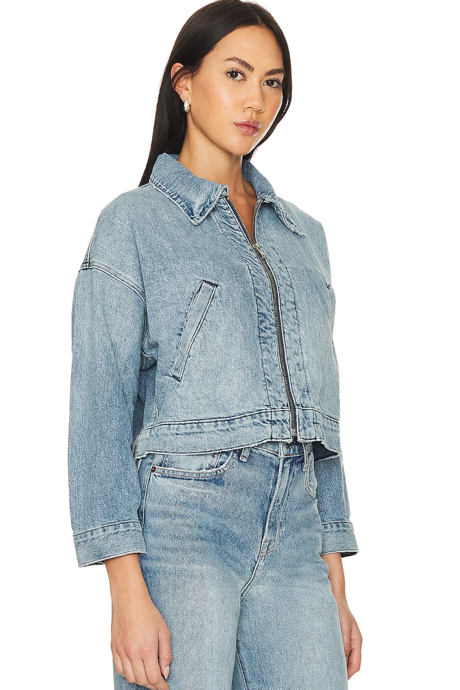Women NSF Jackets & Coats>Conway Zip Denim Jacket