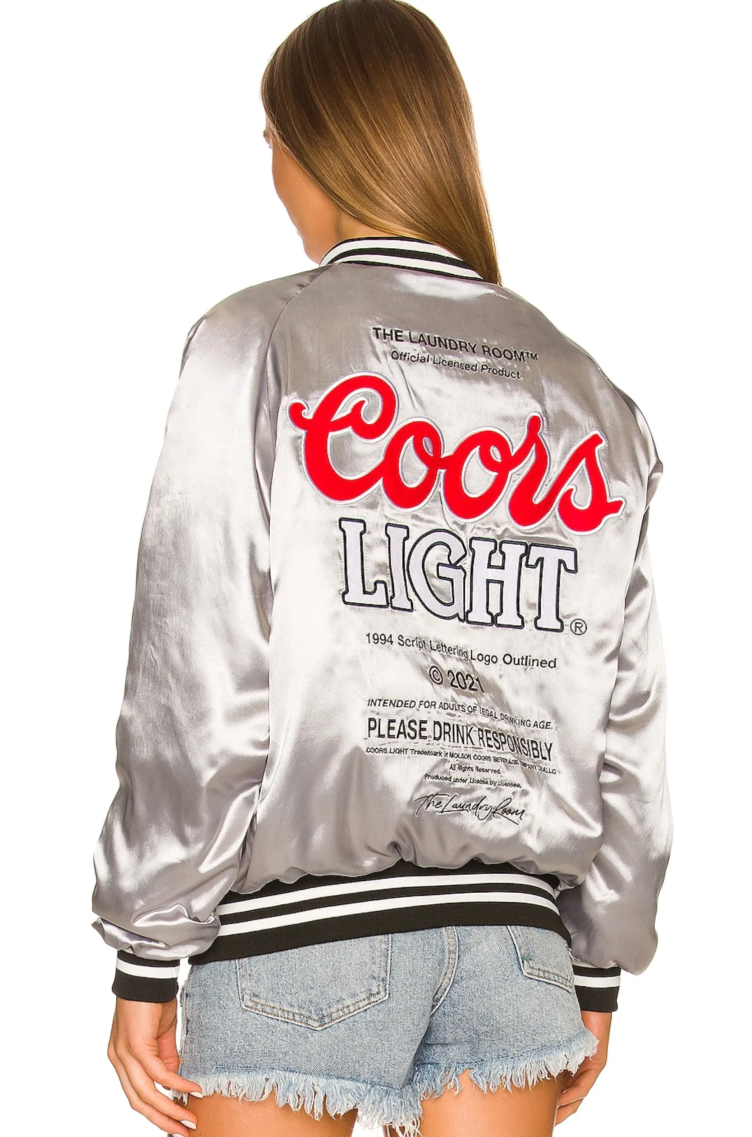 Women The Laundry Room Jackets & Coats>Coors Light Official Nylon Bomber Jacket
