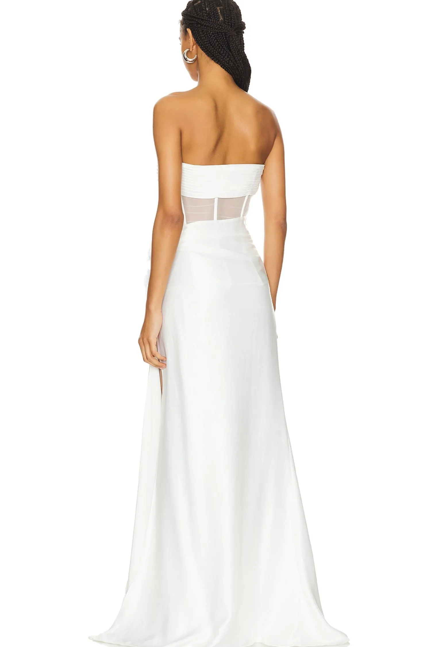 Women Bronx and Banco Dresses>Cora Strapless Blanc Dress