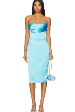 Women RASARIO Dresses>Corset Midi Dress