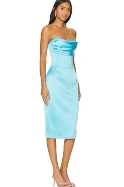 Women RASARIO Dresses>Corset Midi Dress
