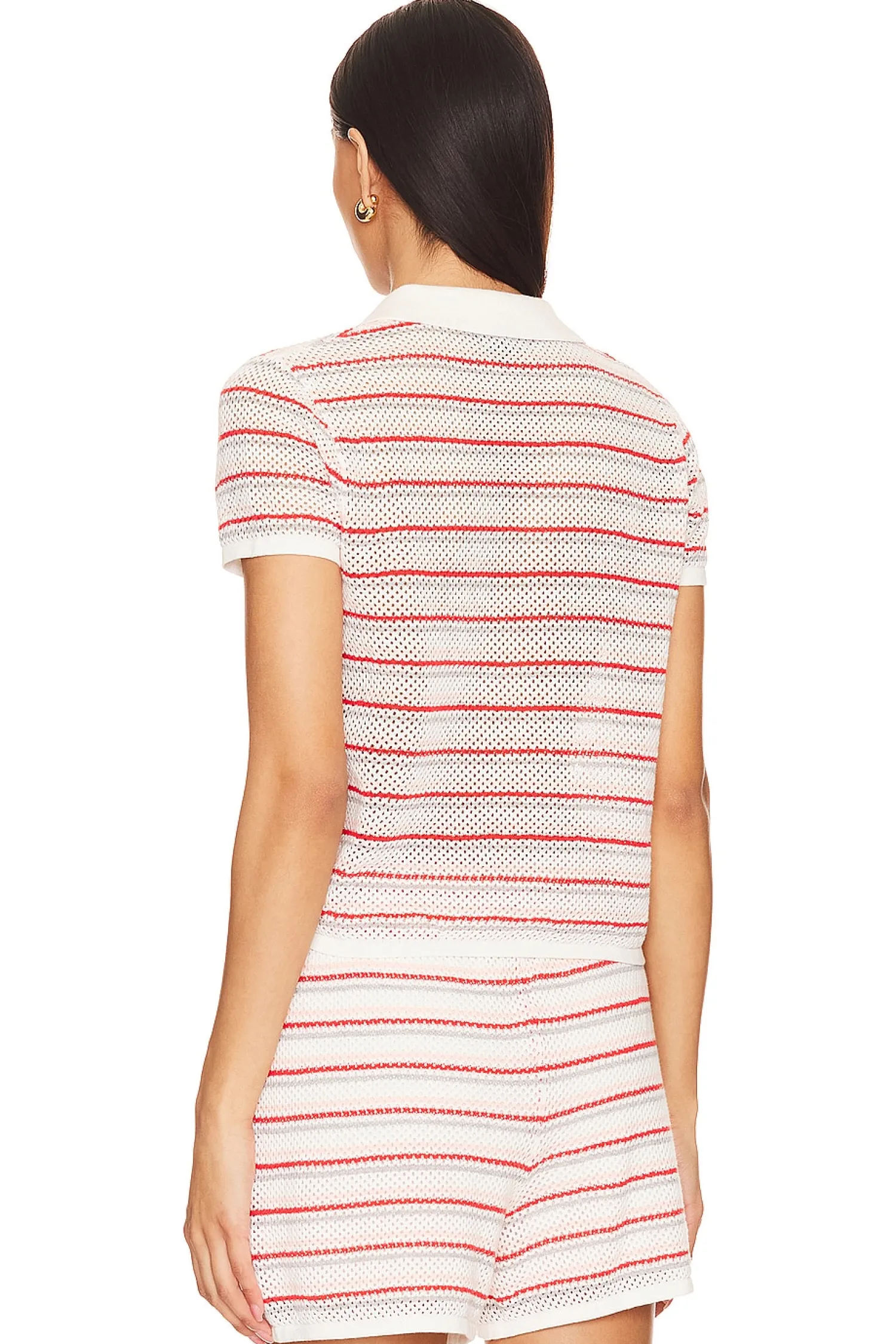 Women MONROW Matching Sets>Cotton Mesh Mini Shirt