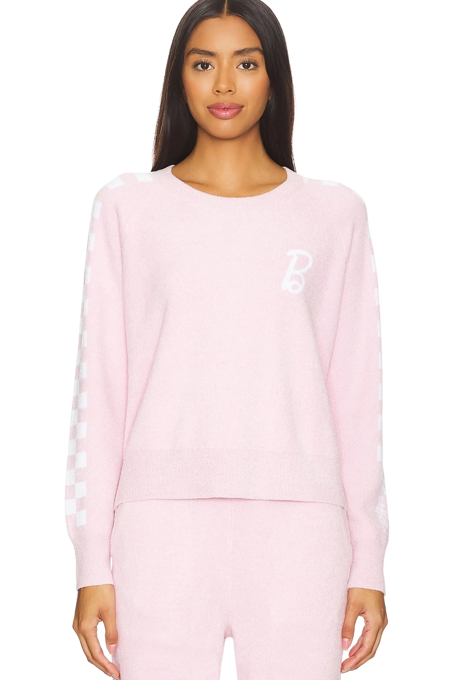 Women Barefoot Dreams Loungewear>CozyChic Ultra Light Barbie Checkered Pullover