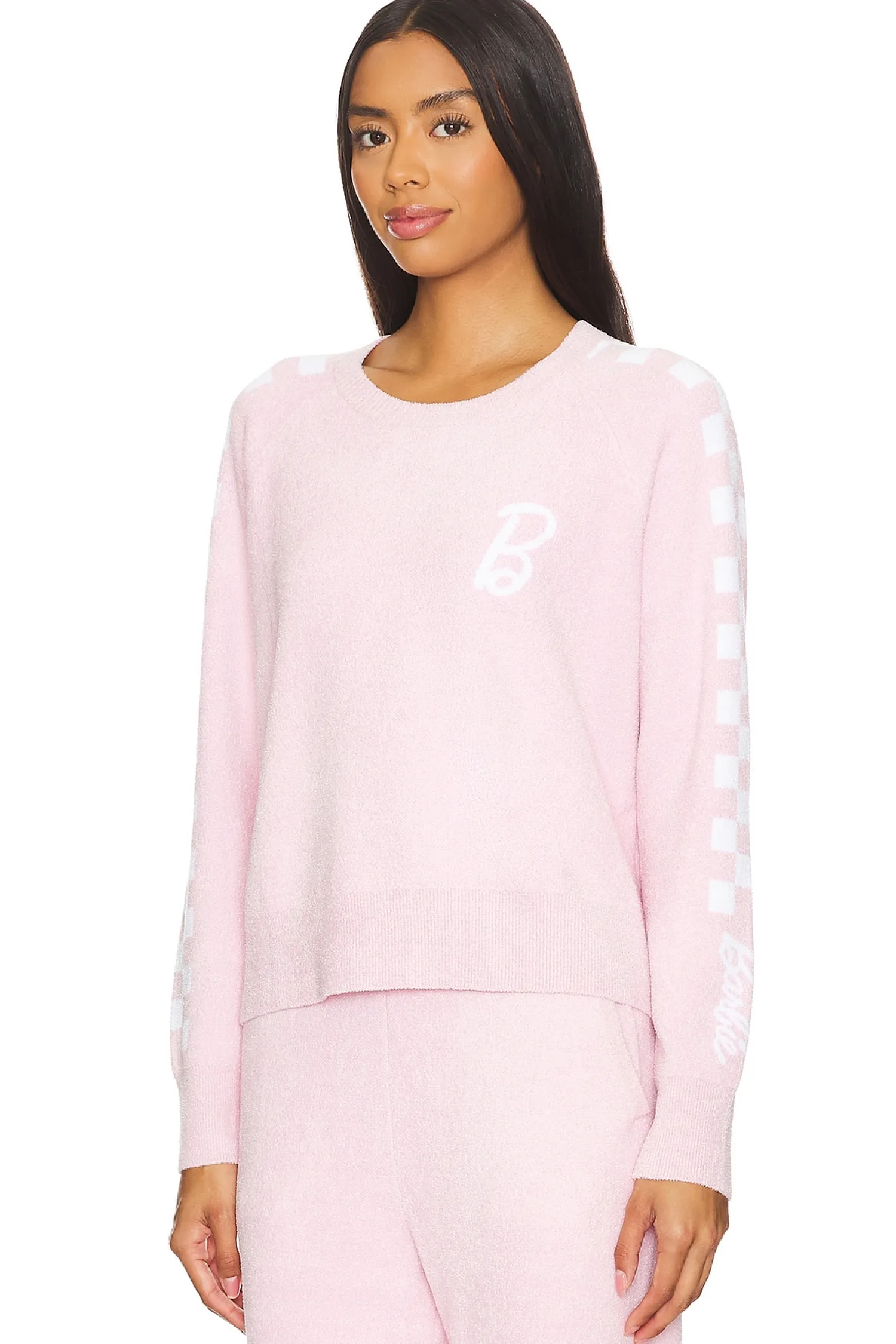 Women Barefoot Dreams Loungewear>CozyChic Ultra Light Barbie Checkered Pullover