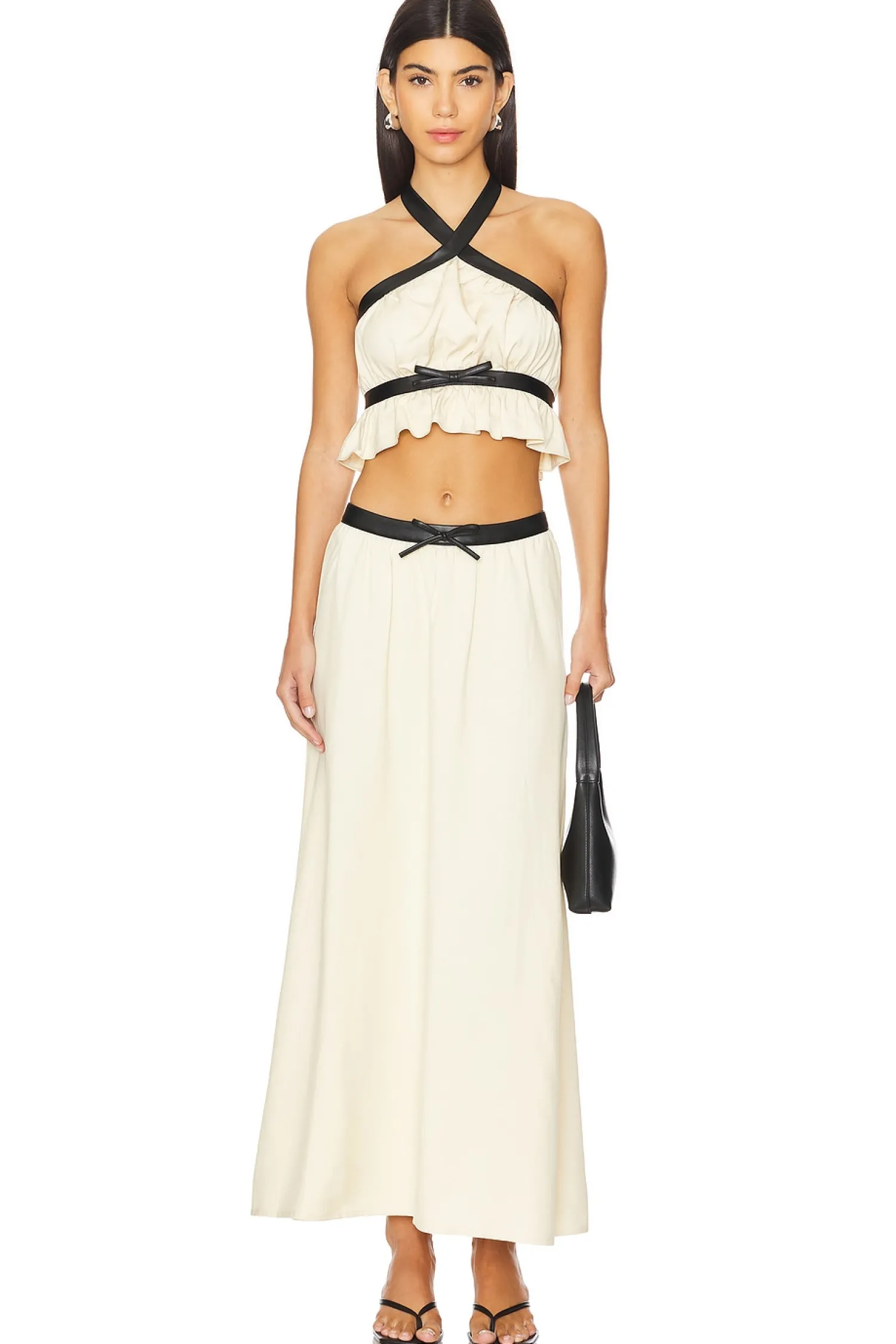 Women WeWoreWhat Matching Sets>Criss Cross Halter Top