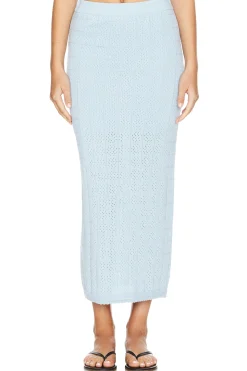 Women MONROW Matching Sets>Crochet Knit Midi Skirt