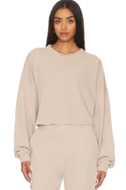 Women Lanston Loungewear>Crop Pullover Sweatshirt