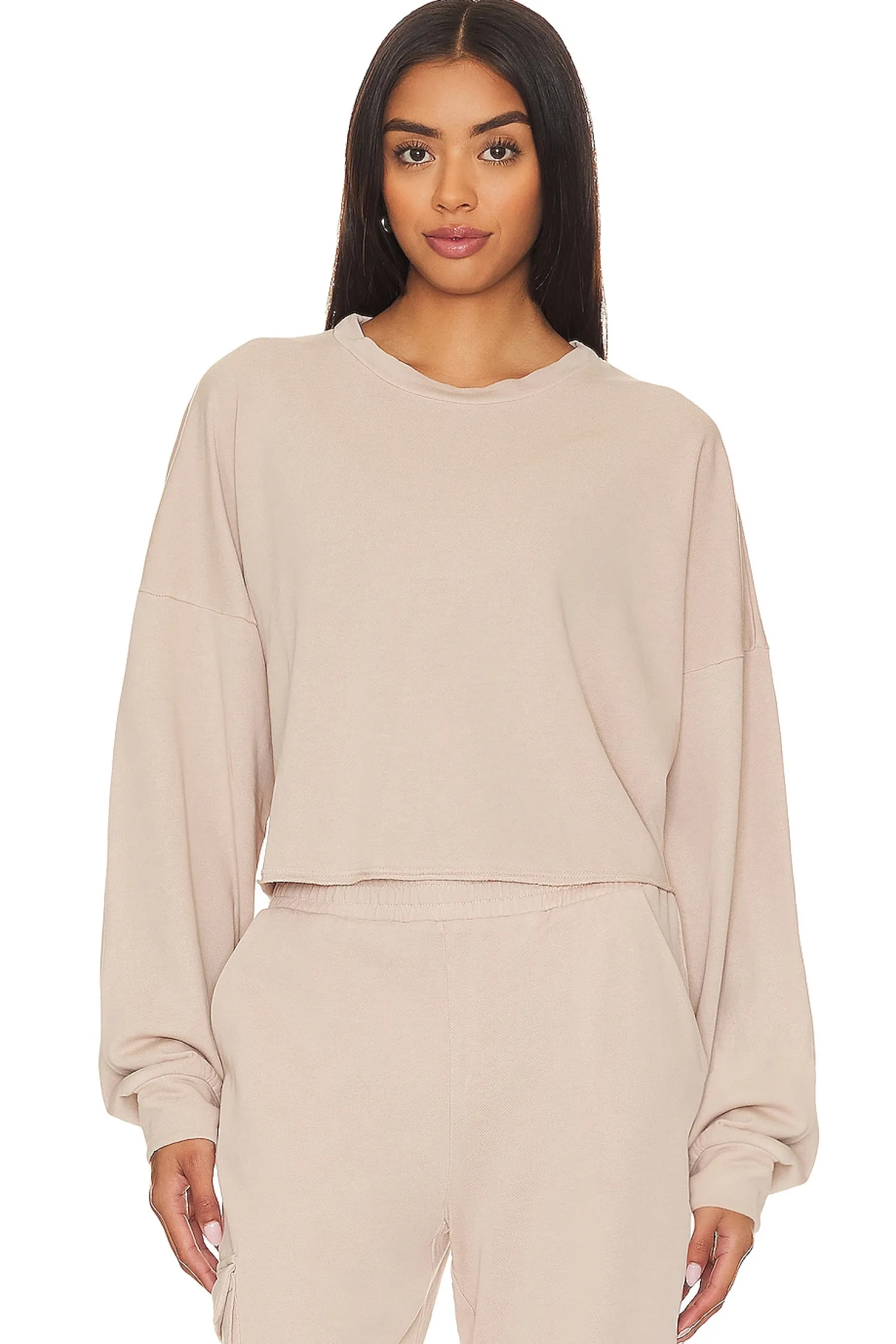 Women Lanston Loungewear>Crop Pullover Sweatshirt