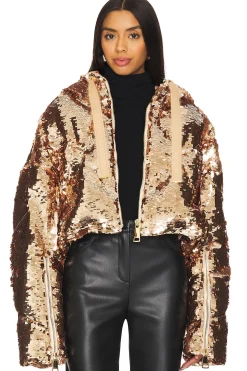 Women Khrisjoy Jackets & Coats>Crop Sparkly Puffer Jacket