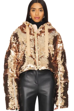 Women Khrisjoy Jackets & Coats>Crop Sparkly Puffer Jacket