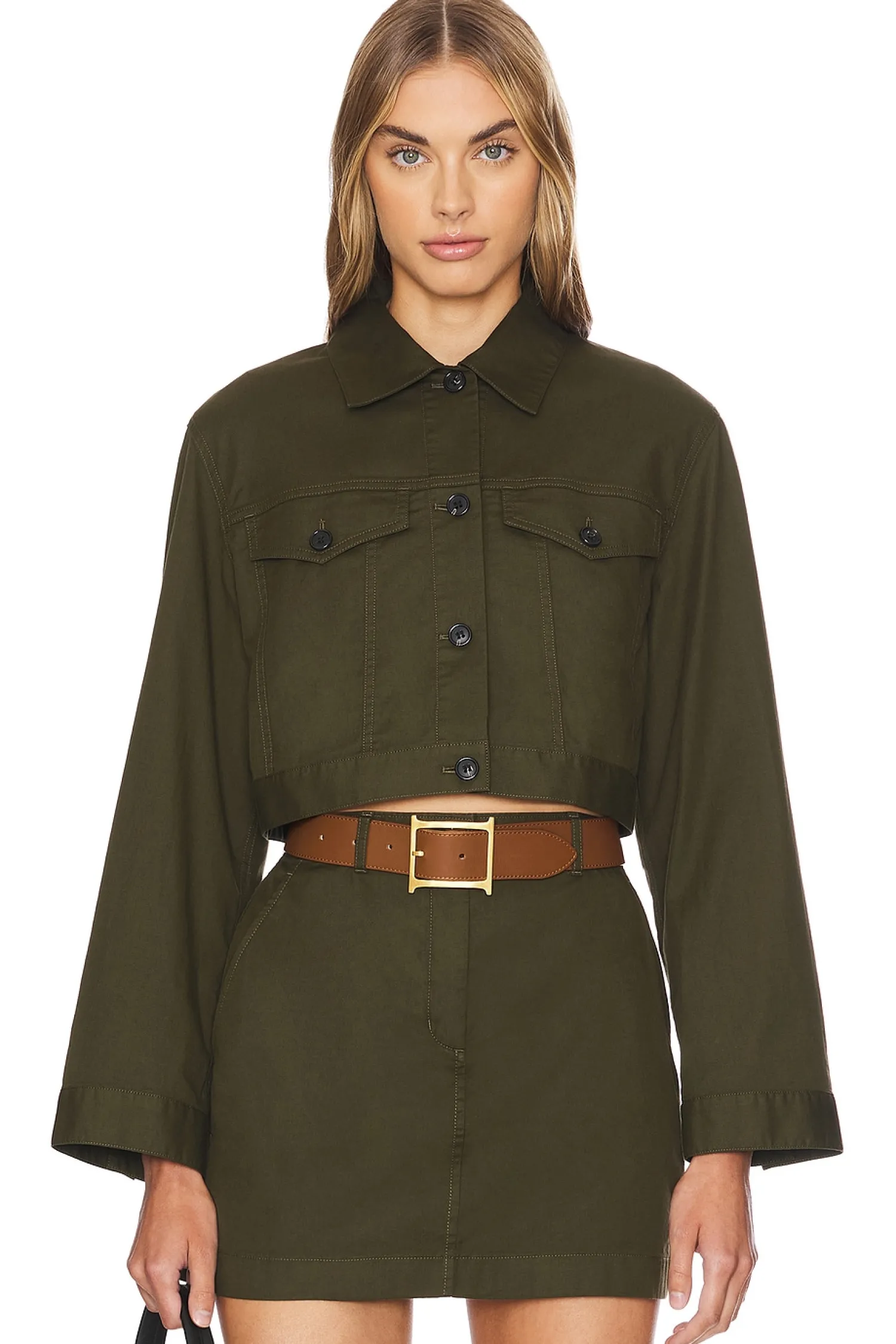 Women Theory Jackets & Coats>Crop Trucker Jacket