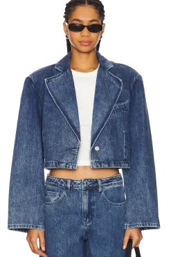 Women WeWoreWhat Matching Sets|Jackets & Coats>Cropped Blazer Jacket