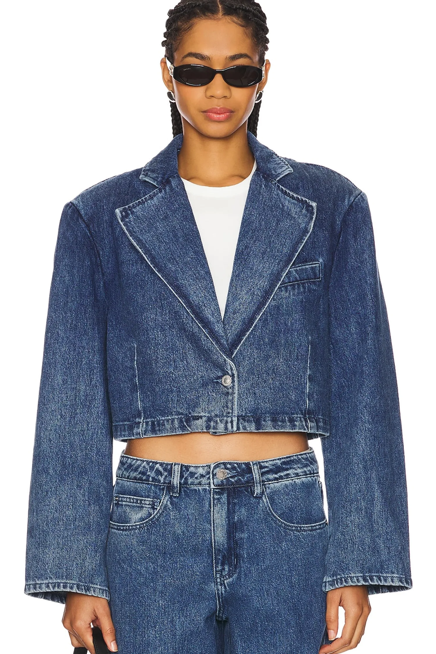 Women WeWoreWhat Matching Sets|Jackets & Coats>Cropped Blazer Jacket