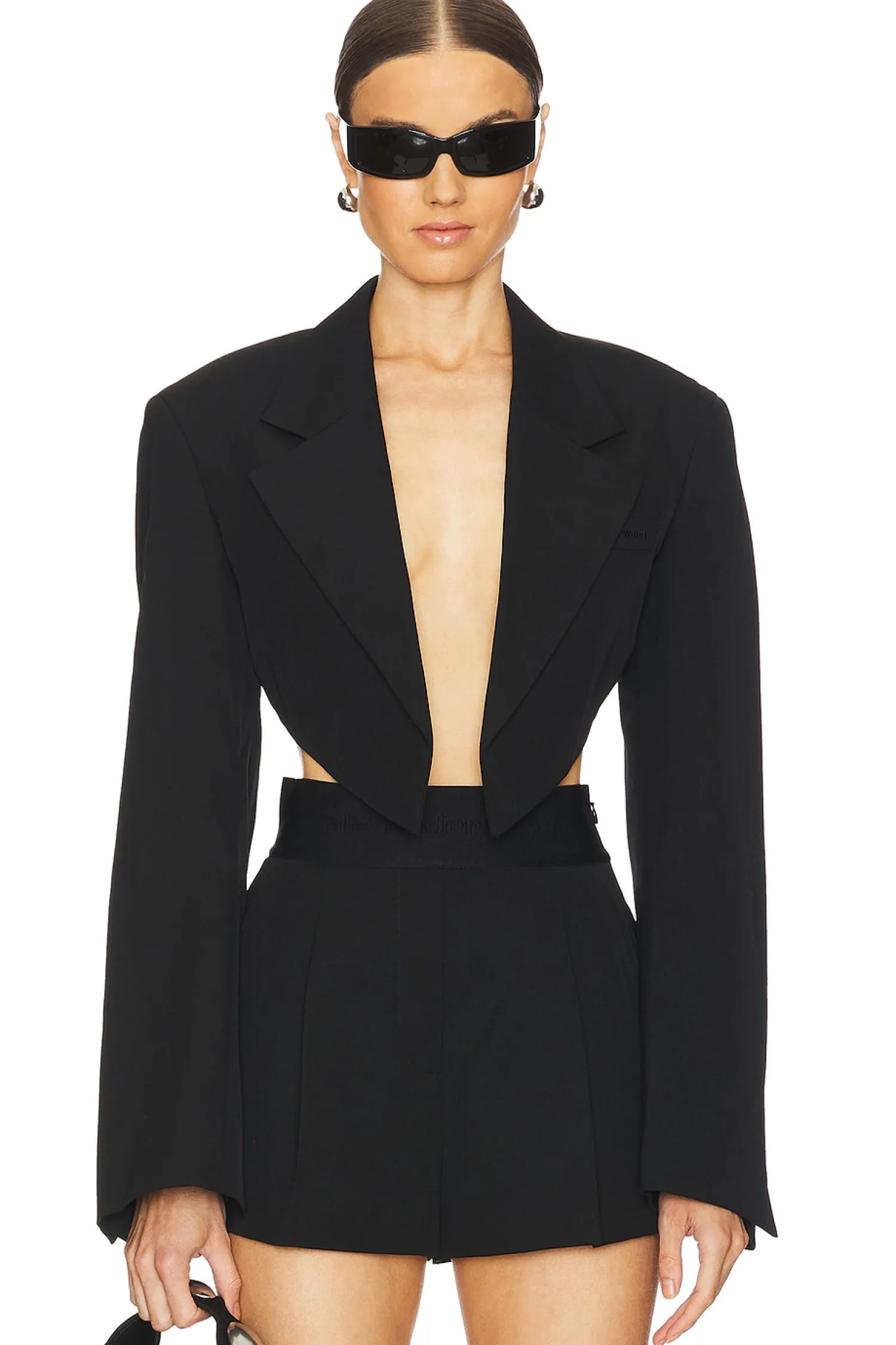 Women Alexander Wang Jackets & Coats>Cropped Blazer With Pointed Hem