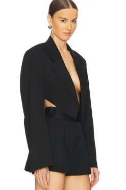 Women Alexander Wang Jackets & Coats>Cropped Blazer With Pointed Hem