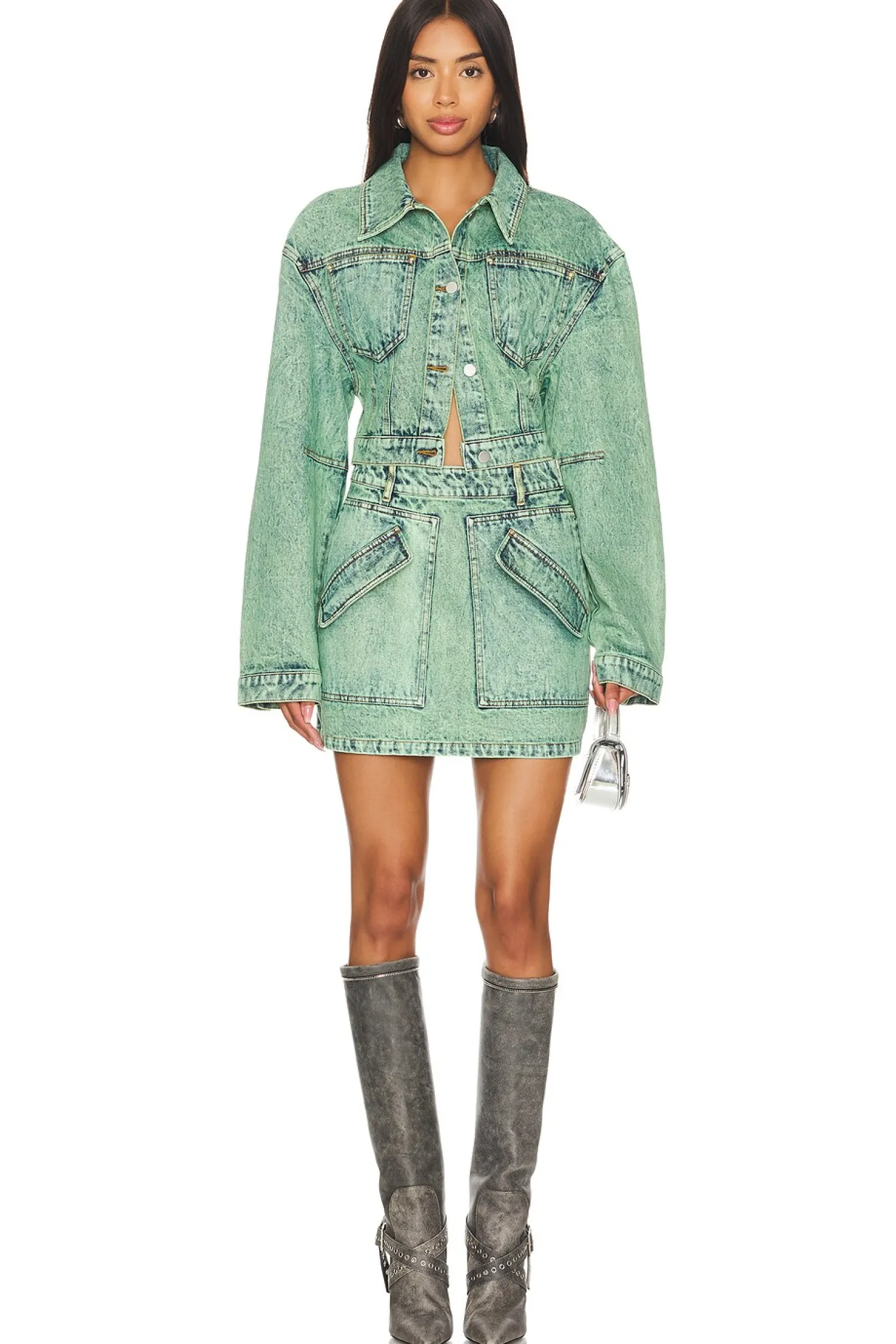 Women AKNVAS Matching Sets|Jackets & Coats>Cropped Mercer Jean Jacket