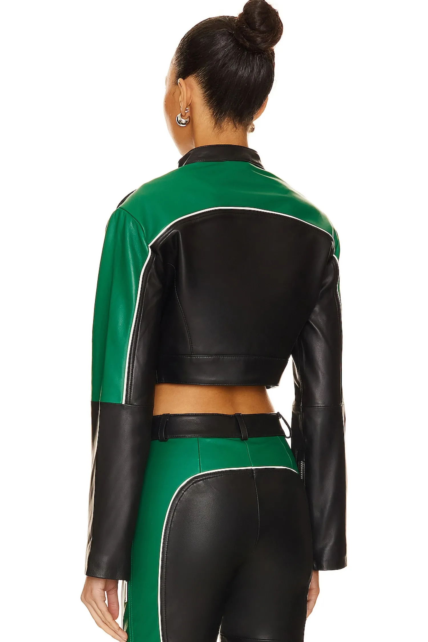 Women Camila Coelho Jackets & Coats>Cropped Moto Biker Leather Jacket