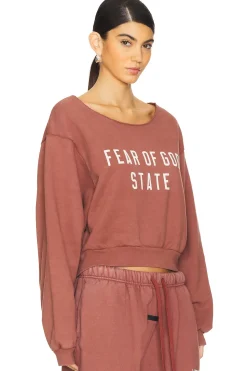 Women Fear of God ESSENTIALS Loungewear>Cropped Sweatshirt