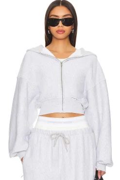 Women Alexander Wang Loungewear>Cropped Zip Up Hoodie