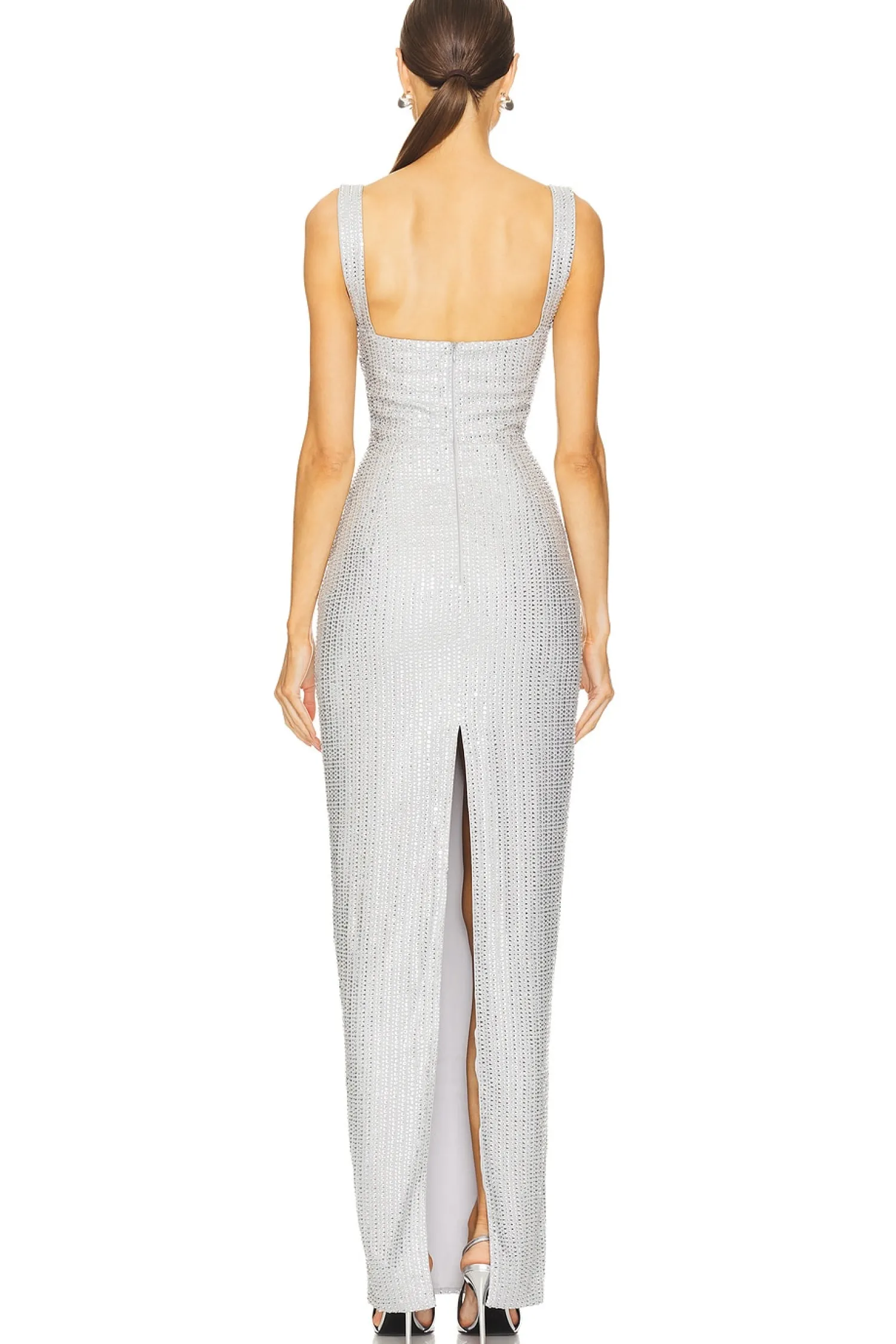 Women RASARIO Dresses>Crystal Embllished Chiffon Maxi Dress
