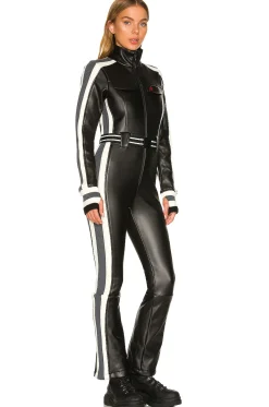 Women Perfect Moment Jumpsuits>Crystal Soft Shell Faux Leather One Piece
