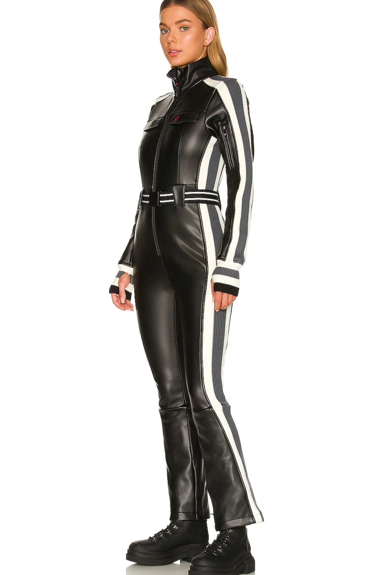 Women Perfect Moment Jumpsuits>Crystal Soft Shell Faux Leather One Piece