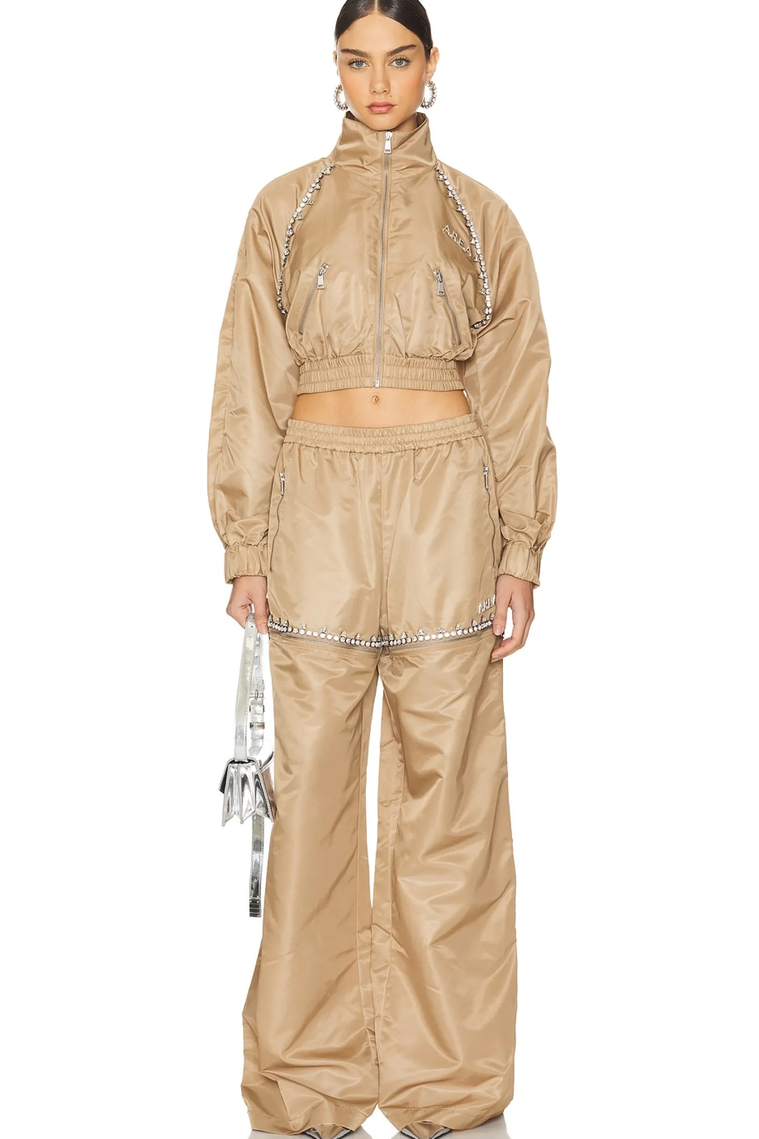 Women AREA Matching Sets|Jackets & Coats>Crystal Trim Track Jacket