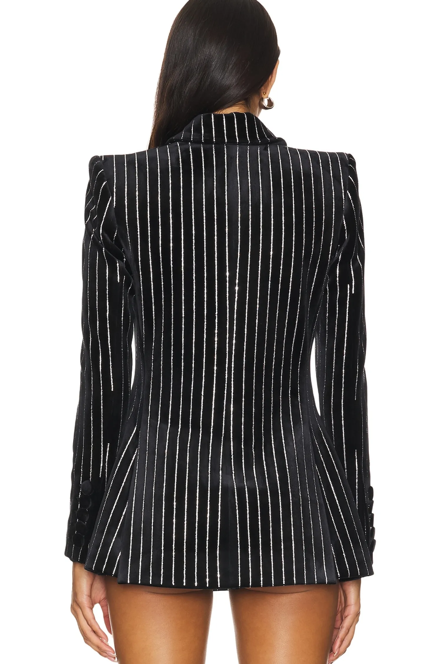 Women Alex Perry Jackets & Coats>Crystal Velvet Single Breasted Fitted Blazer