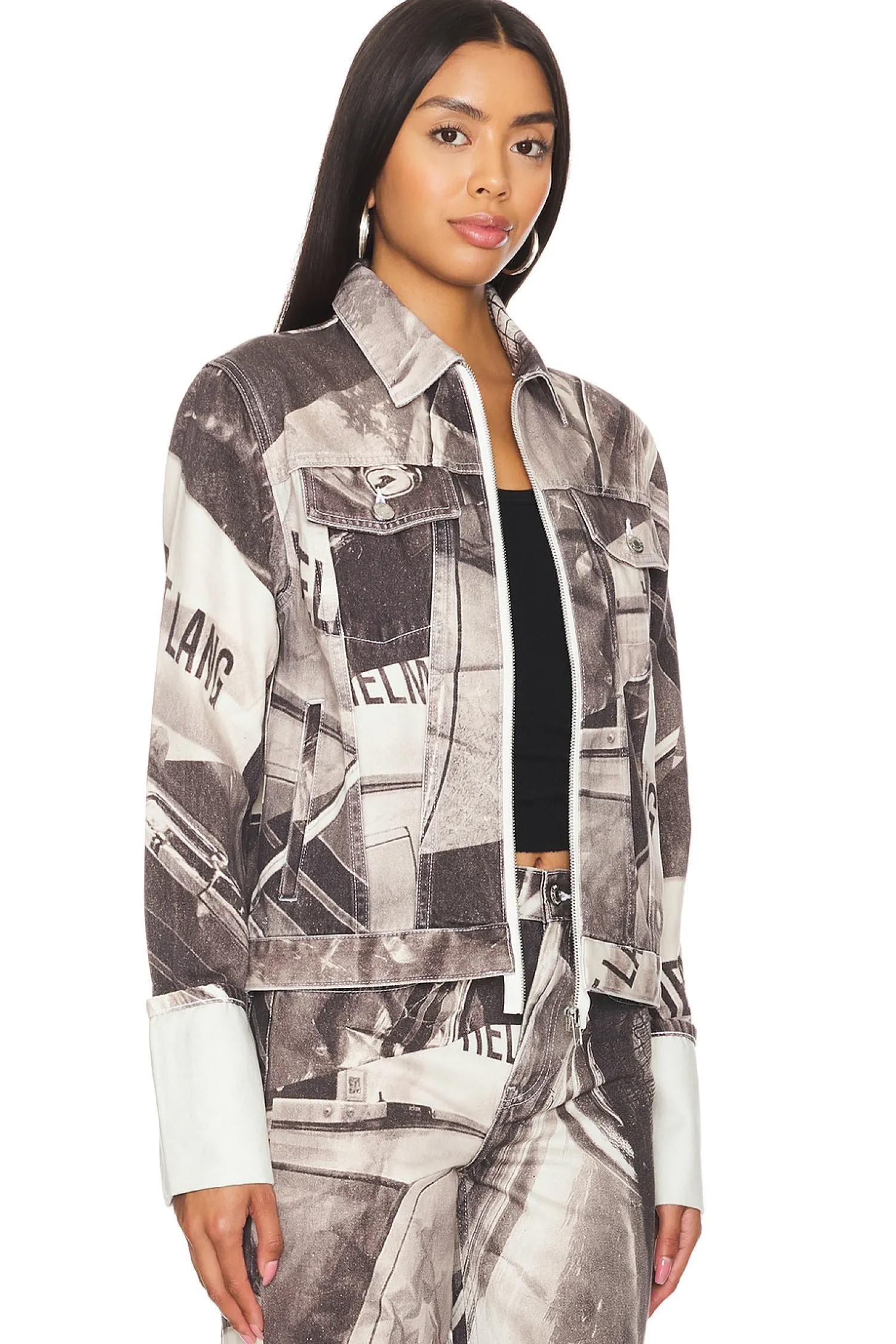 Women Helmut Lang Jackets & Coats>Cuff Zip Trucker Jacket