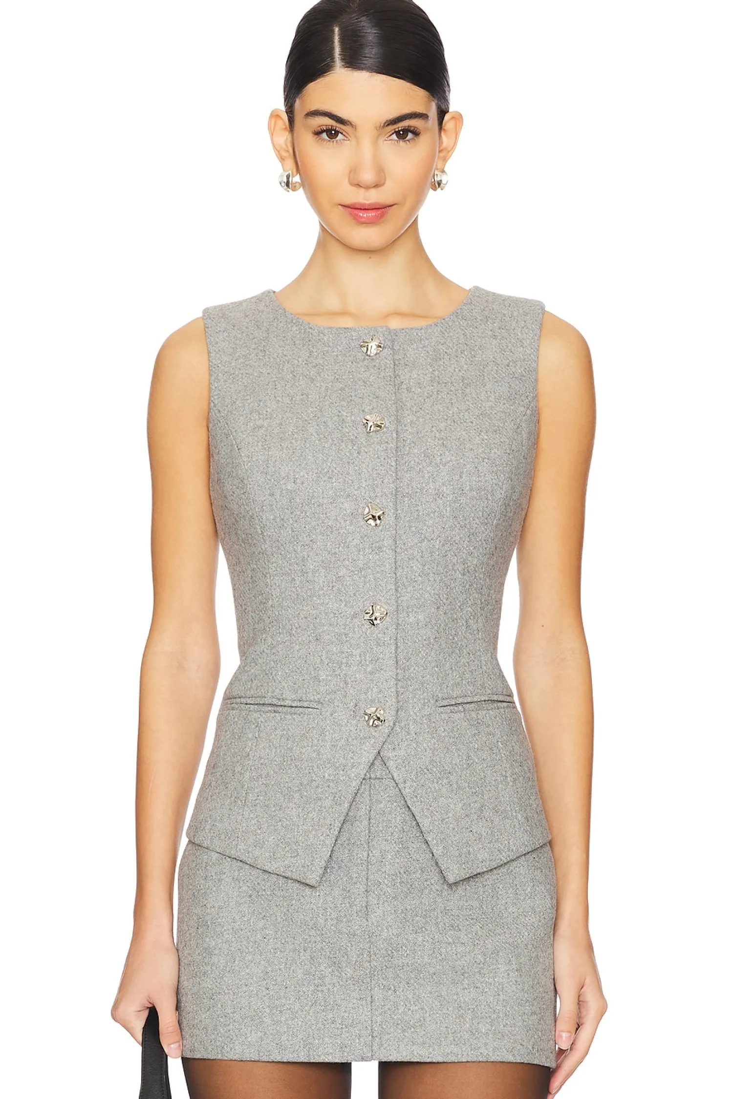 Women Line & Dot Matching Sets>Damson Vest