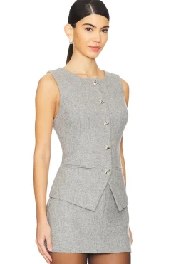 Women Line & Dot Matching Sets>Damson Vest