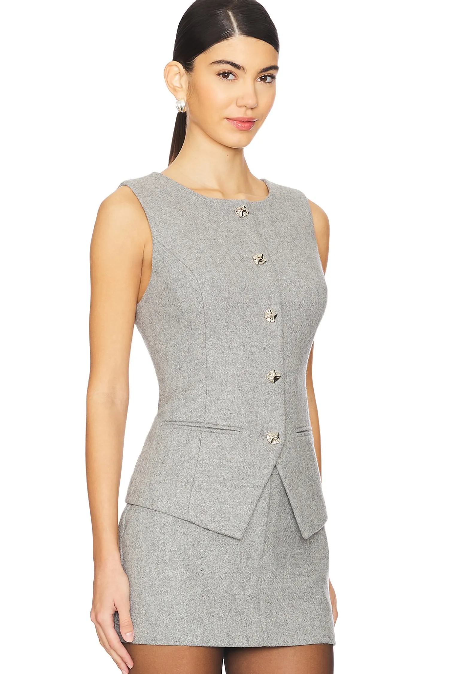 Women Line & Dot Matching Sets>Damson Vest
