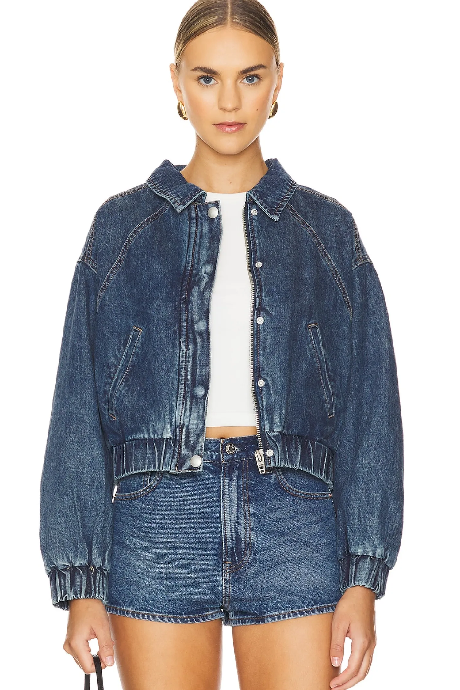 Women BLANKNYC Jackets & Coats>Denim Bomber Jacket