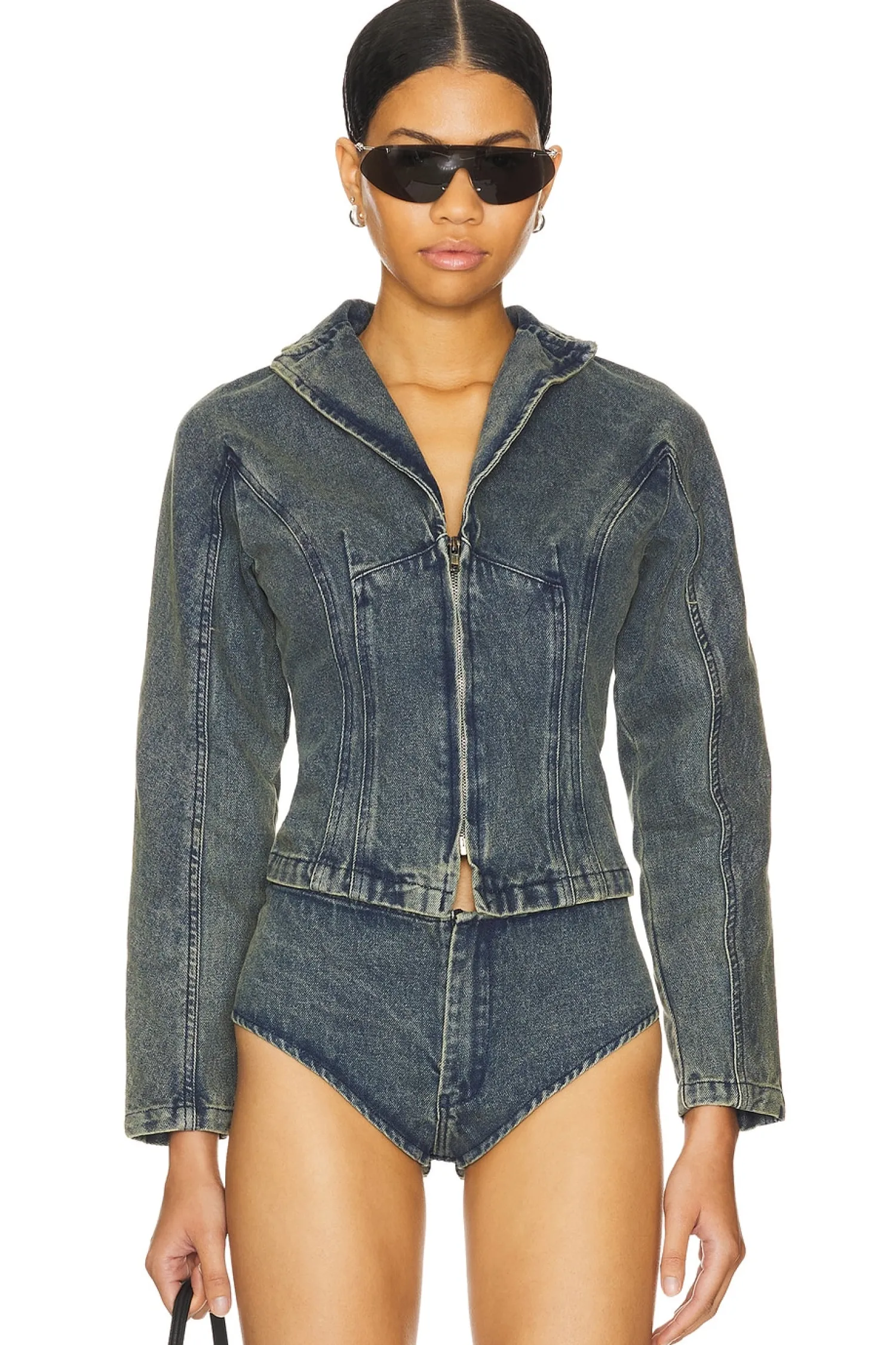 Women 1XBLUE Jackets & Coats>Denim Fitted Jacket