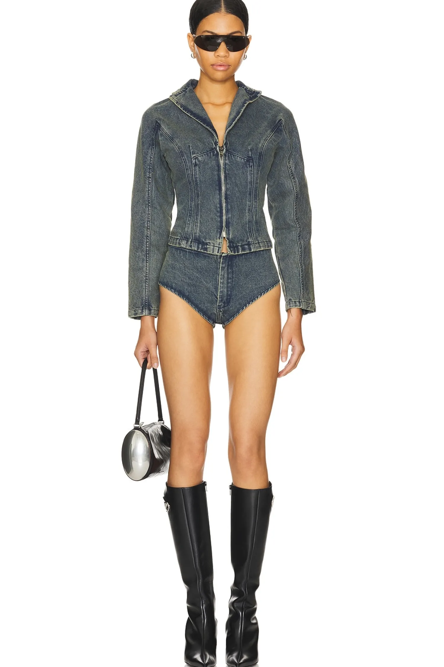 Women 1XBLUE Jackets & Coats>Denim Fitted Jacket