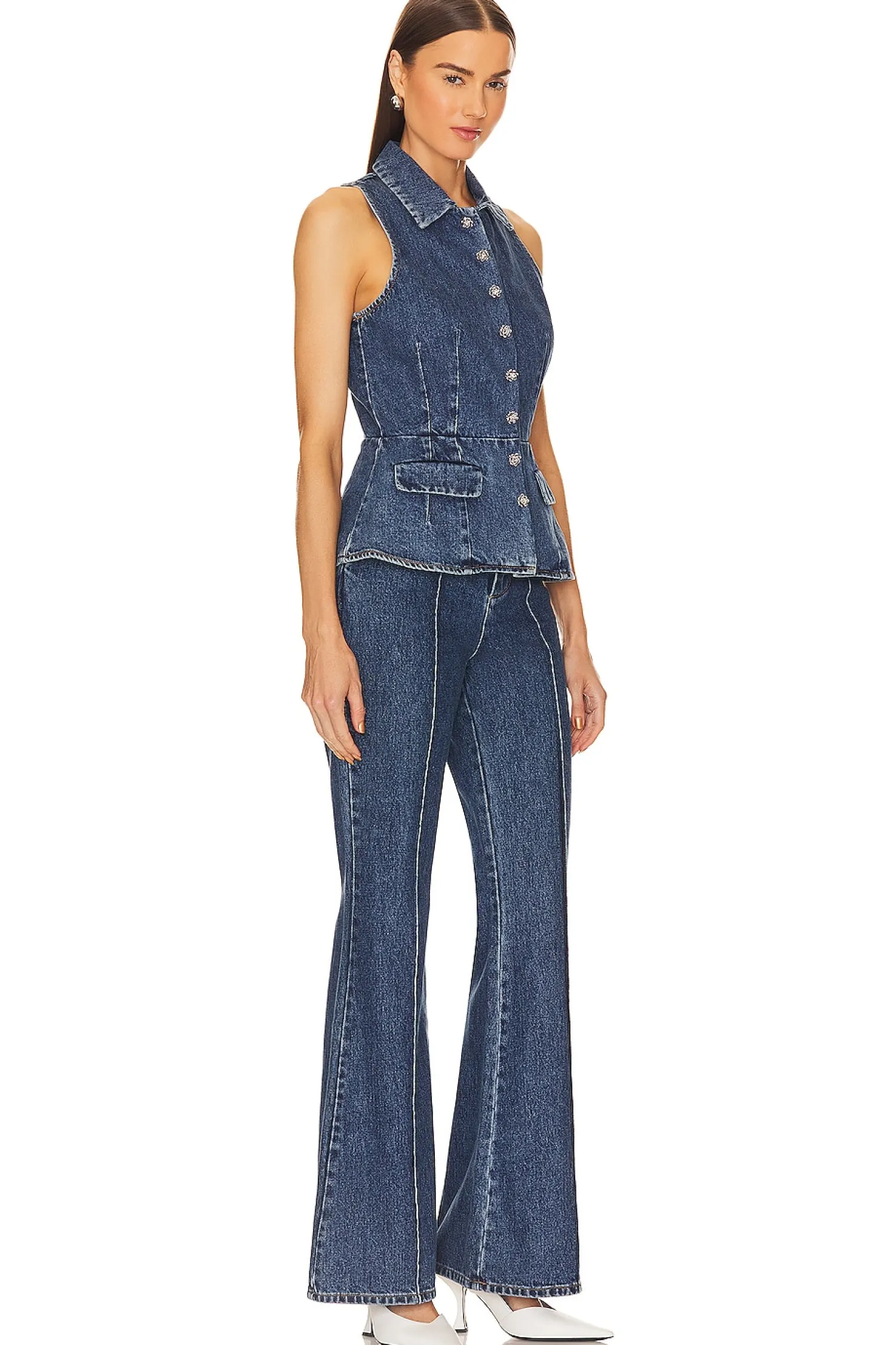 Women self-portrait Jumpsuits>Denim Jumpsuit