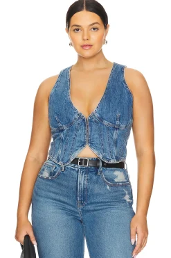 Women Good American Matching Sets|Jackets & Coats>Denim Vest