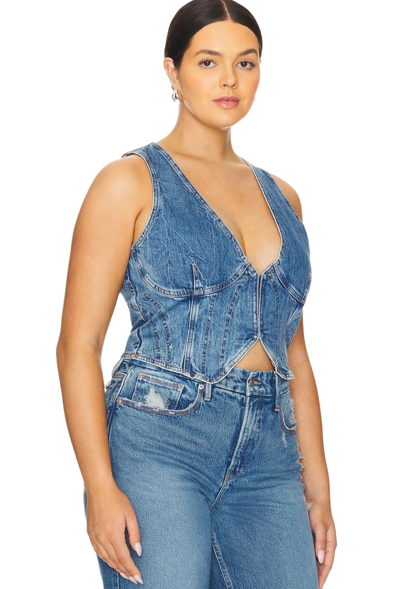 Women Good American Matching Sets|Jackets & Coats>Denim Vest