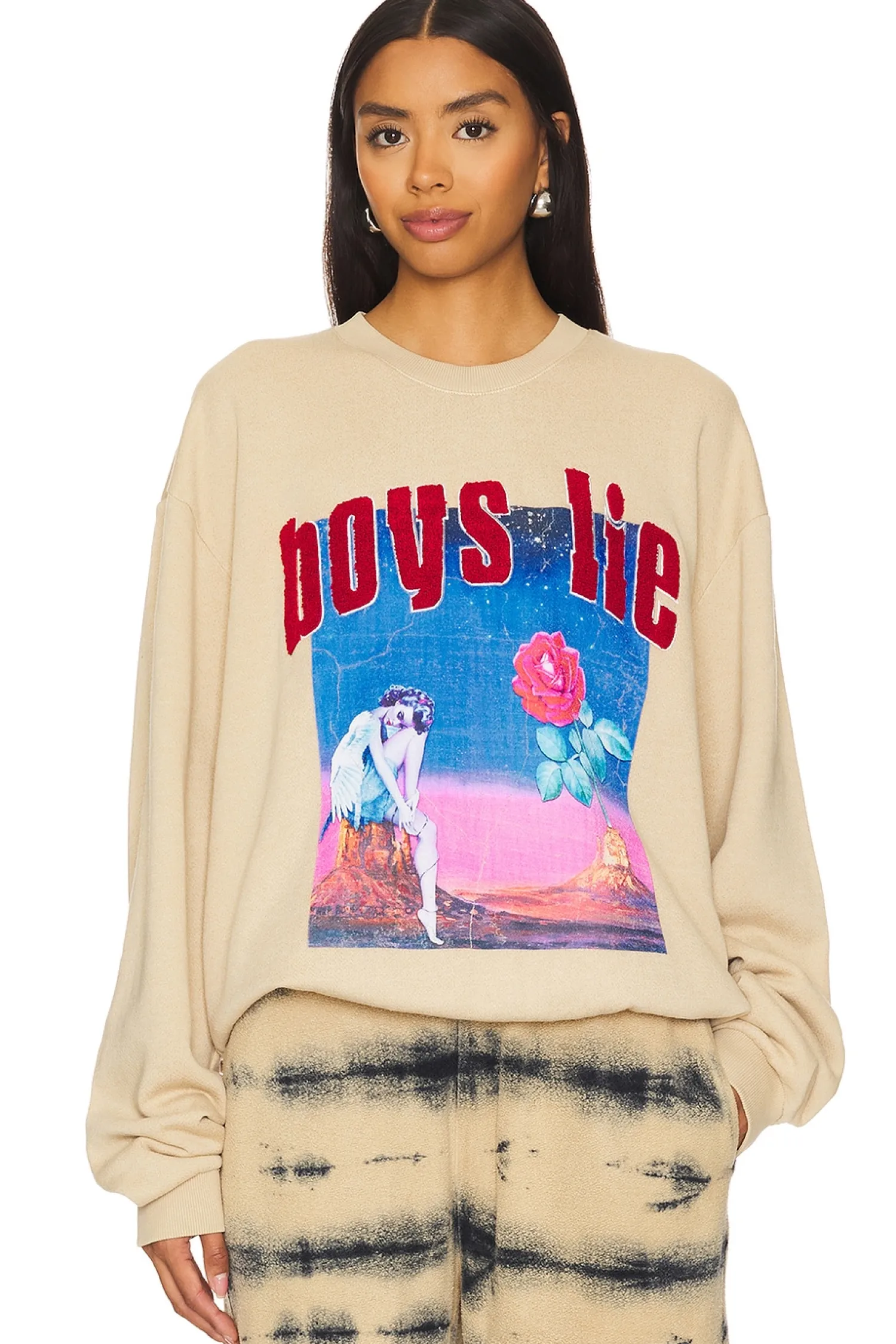 Women Boys Lie Loungewear>Desert Oasis Terry Natural Kara Sweatshirt