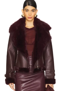 Women Generation Love Jackets & Coats>Dion Faux Fur Moto Jacket