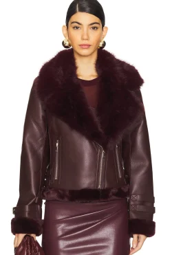 Women Generation Love Jackets & Coats>Dion Faux Fur Moto Jacket