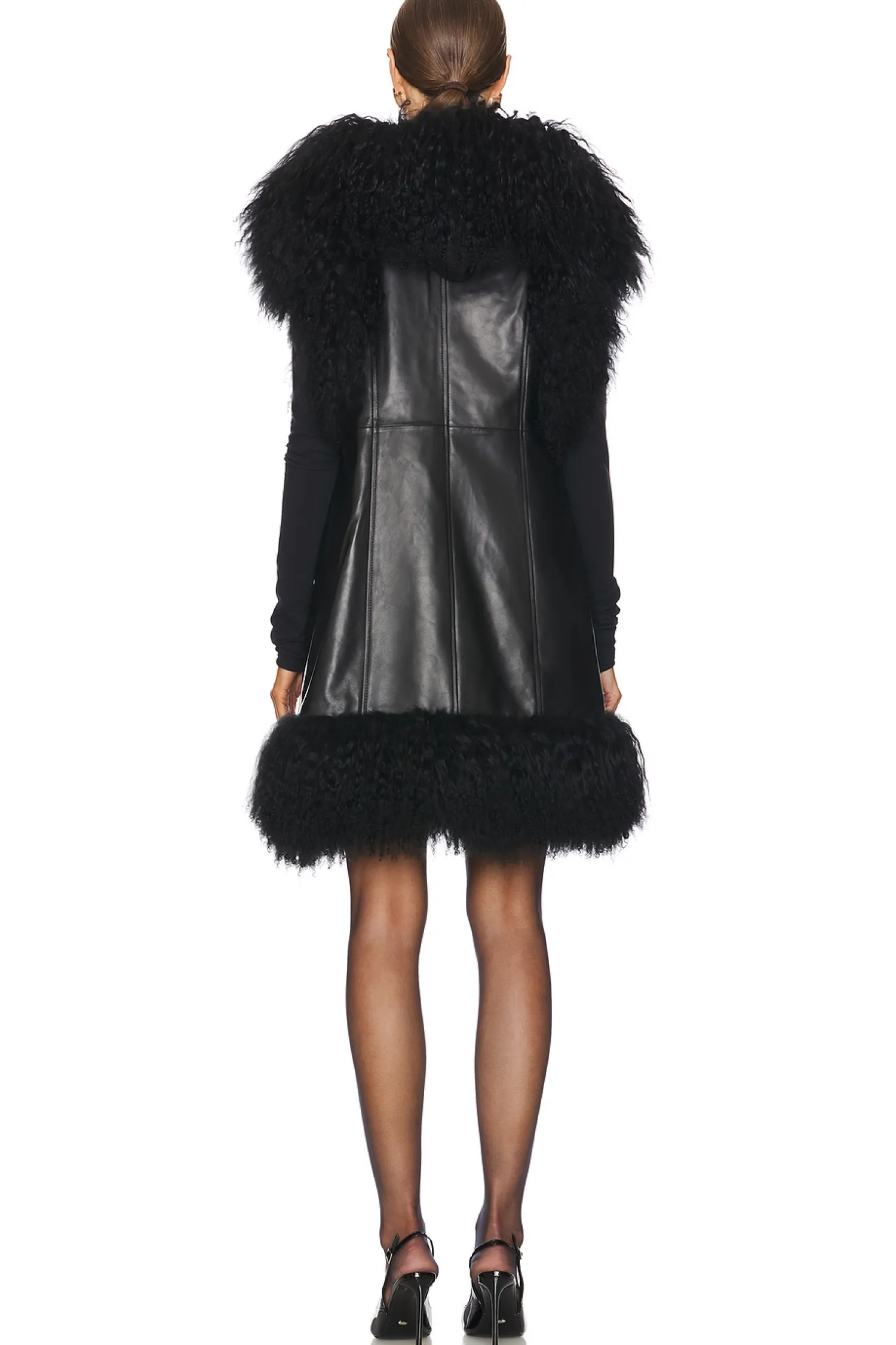 Women Susanna Chow Jackets & Coats>Dorothy Shearling Midi Hooded Vest