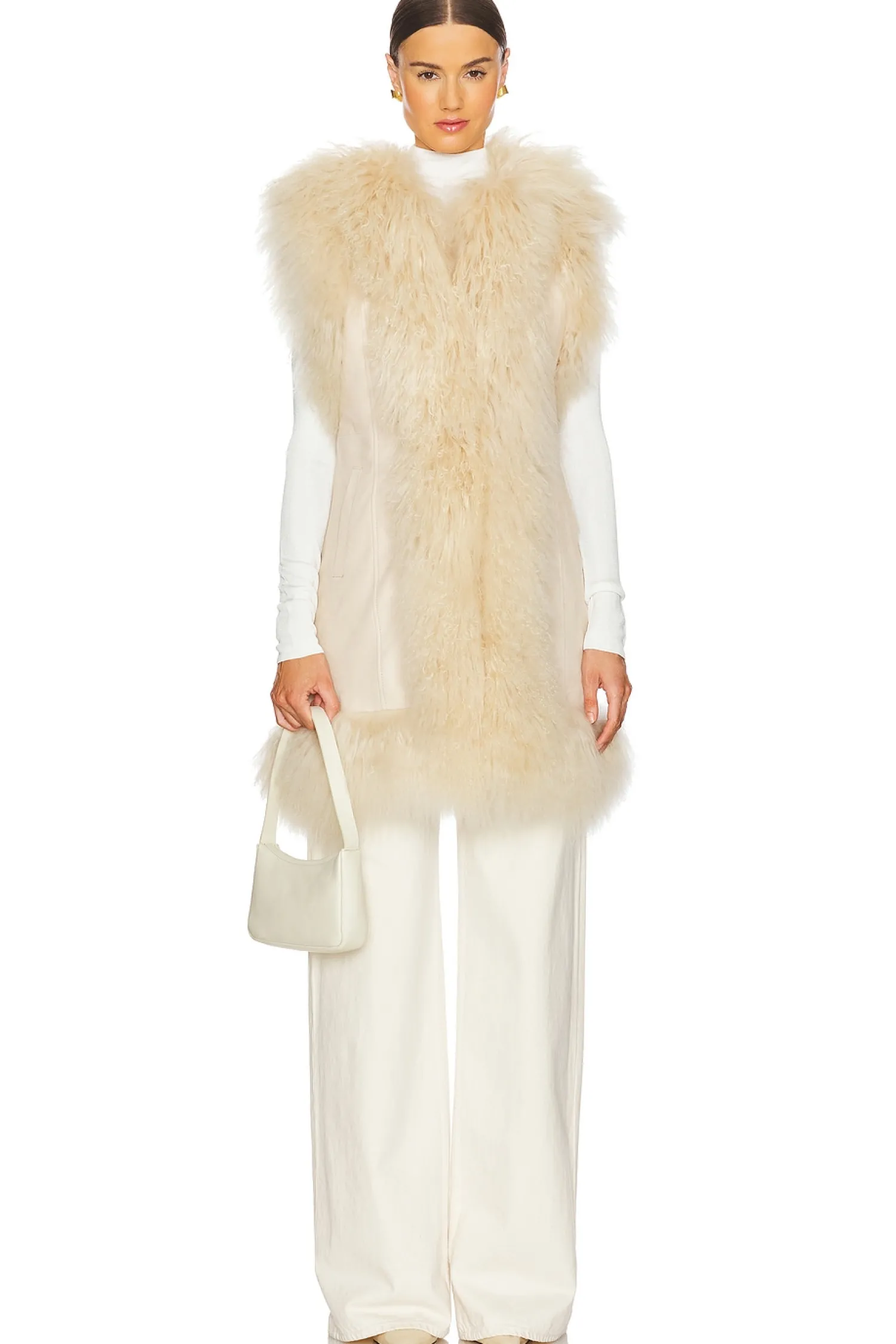 Women Susanna Chow Jackets & Coats>Dorothy Shearling Suede Midi Vest