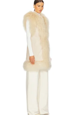 Women Susanna Chow Jackets & Coats>Dorothy Shearling Suede Midi Vest