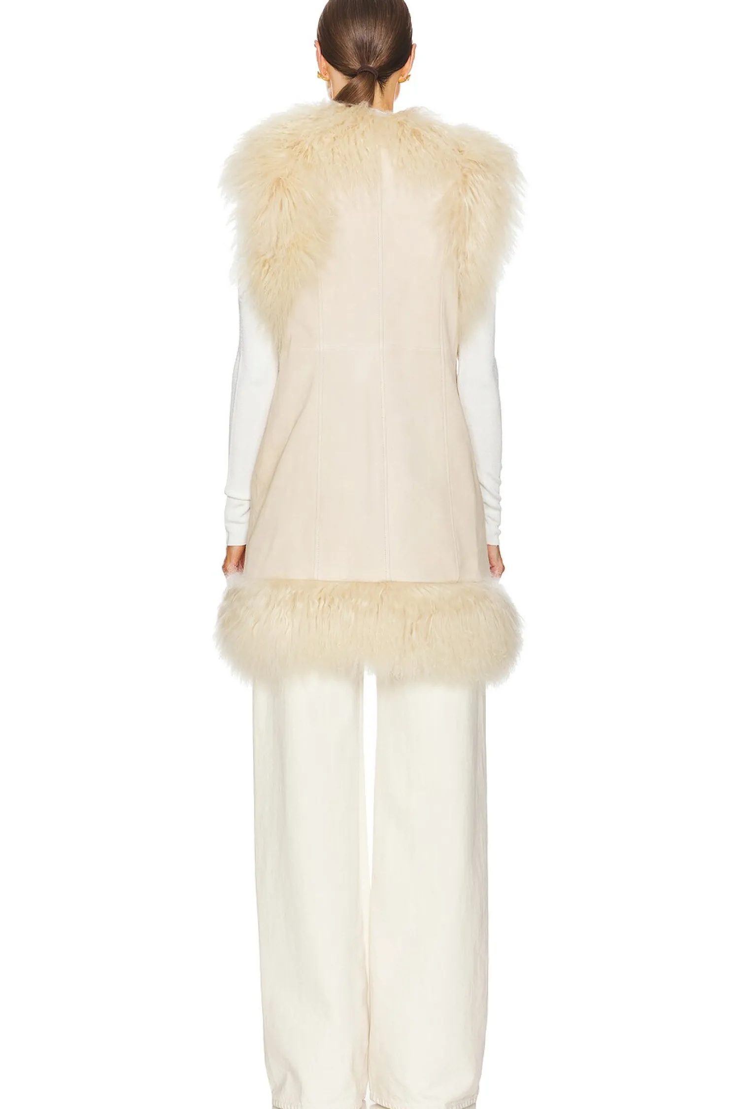 Women Susanna Chow Jackets & Coats>Dorothy Shearling Suede Midi Vest