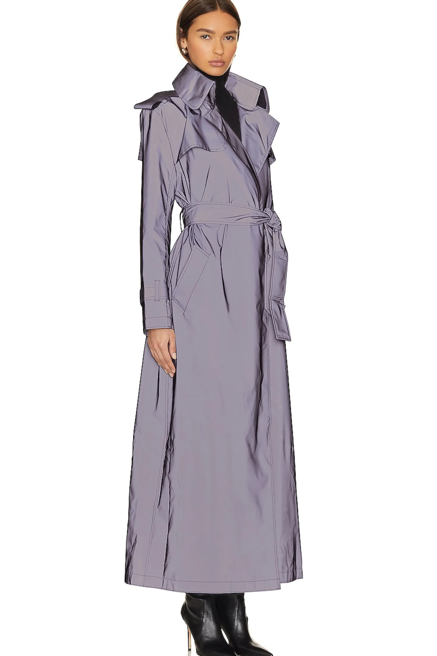 Women Norma Kamali Jackets & Coats>Double Breasted Trench To Ankle