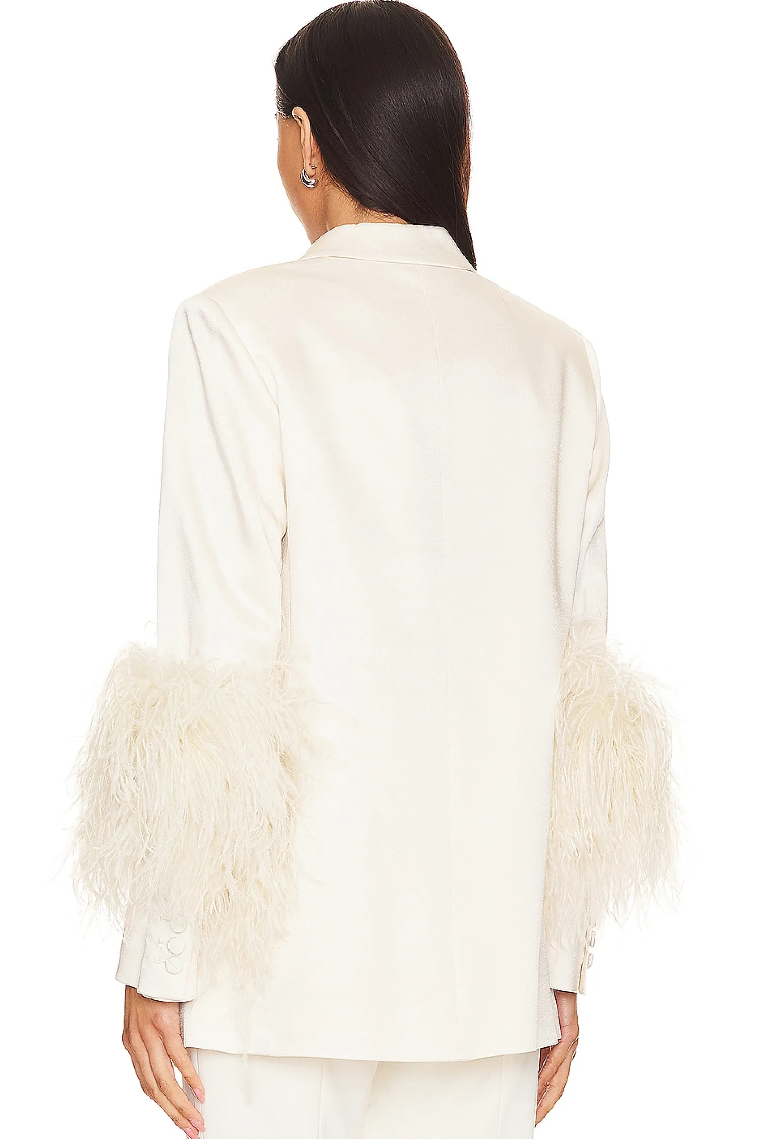 Women Lapointe Jackets & Coats>Doubleface Satin Broad Shoulder Blazer W Ostrich