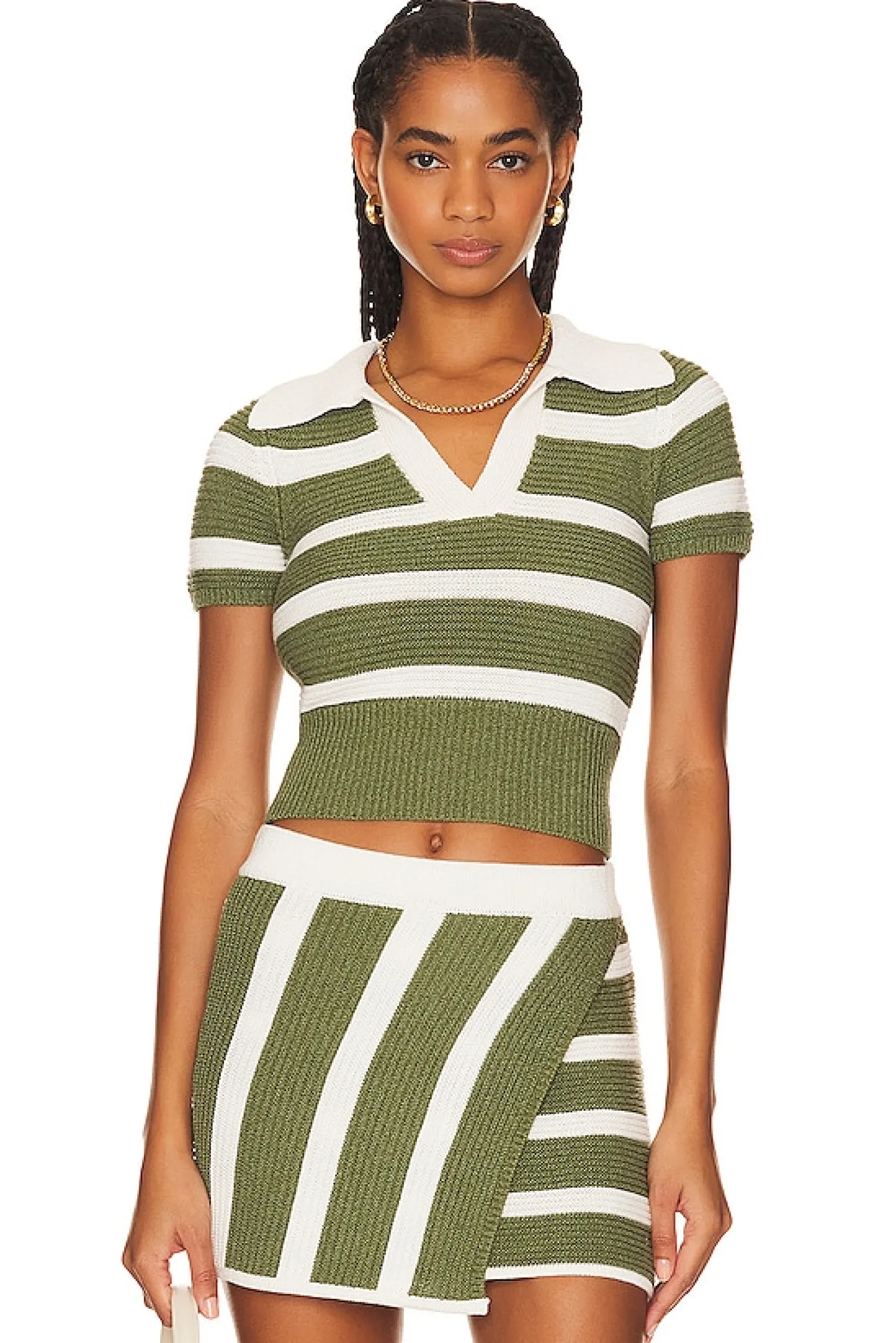 Women L'Academie Matching Sets>Drea Striped Knit Top