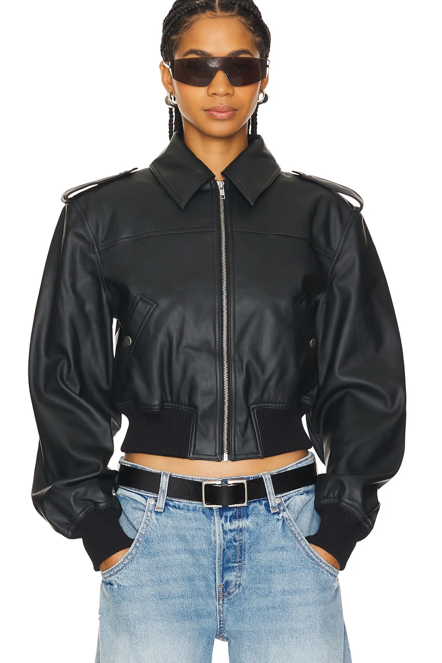 Women Lovers and Friends Jackets & Coats>Dylan Faux Leather Bomber Jacket